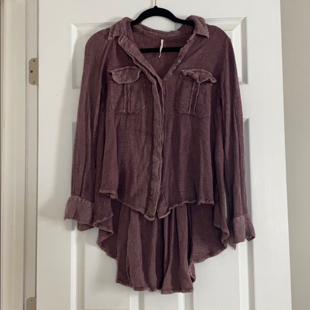 Free People Oversized Assymetrical Henley